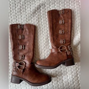 Miu Miu look alike Brown Buckle Boots